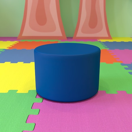 Flash Furniture Nicholas Soft Seating Flexible Circle for Classrooms and Daycares - 12" Seat Height (Blue)